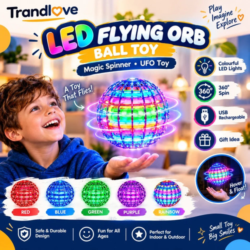 Led flying orb ball toy - led,